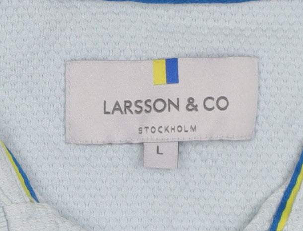 Larsson & Co Blue Men's Polo Shirt L Short Sleeve Cotton