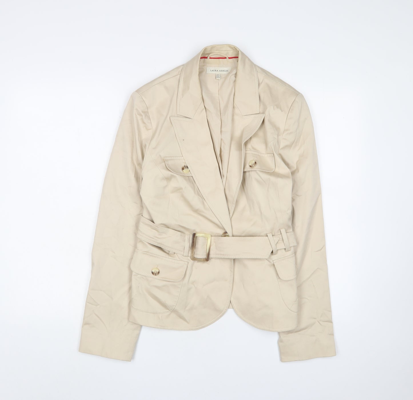 Laura Ashley Women's Beige Belted Blazer Size 16