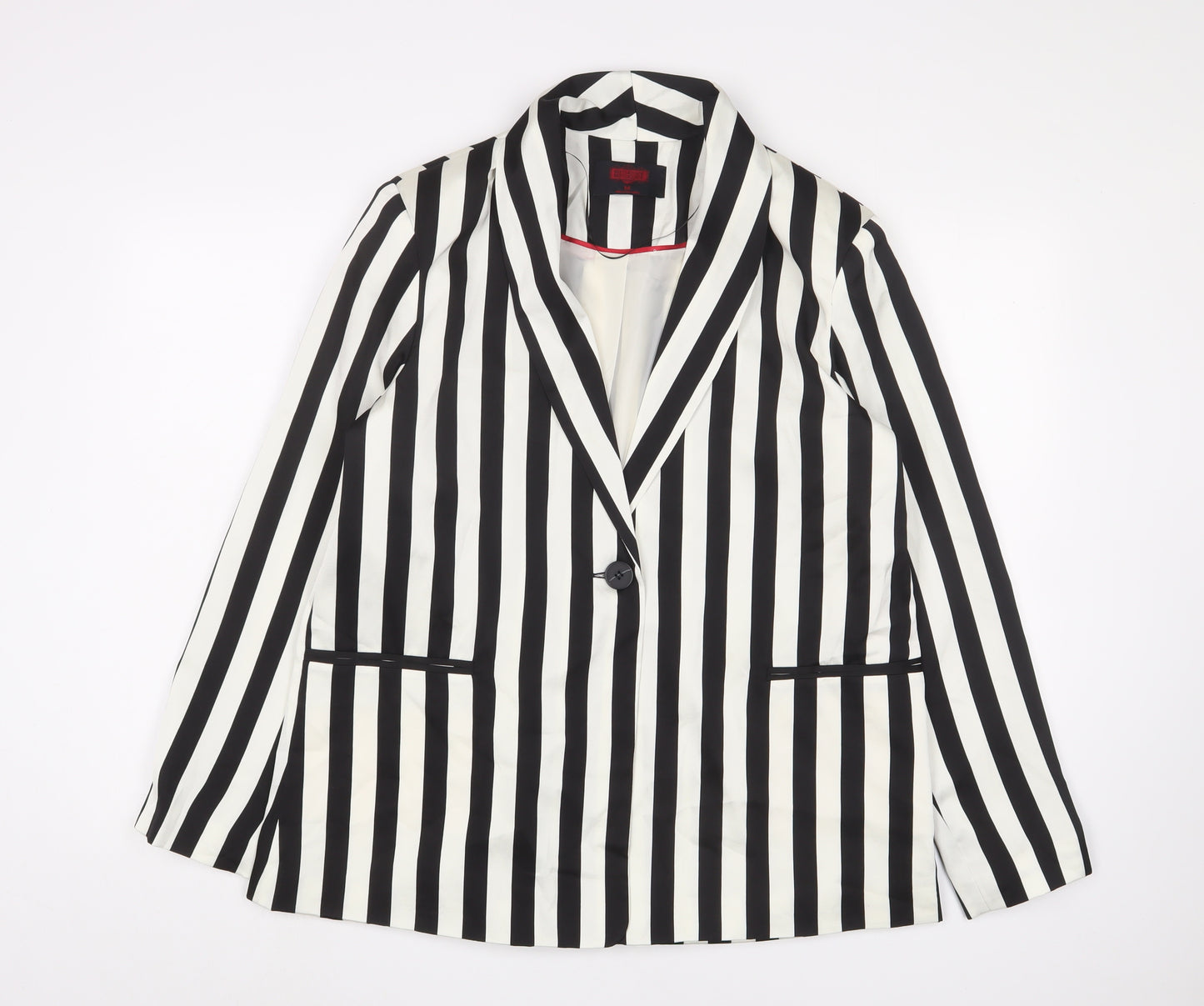 Beetlejuice Women's Black White Striped Blazer M