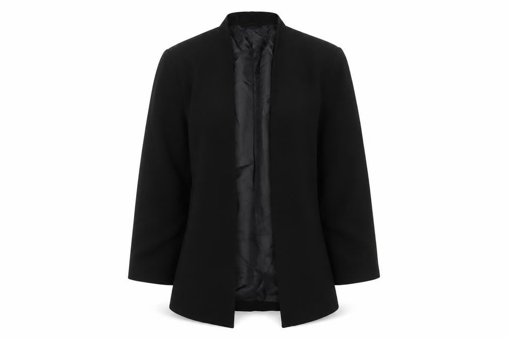 Front view of VILA Women's Black Blazer, size L, Formal, Lined