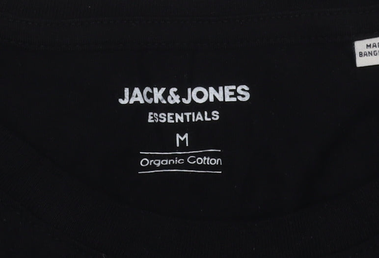 Jack & Jones Black Cotton T-Shirt - Medium