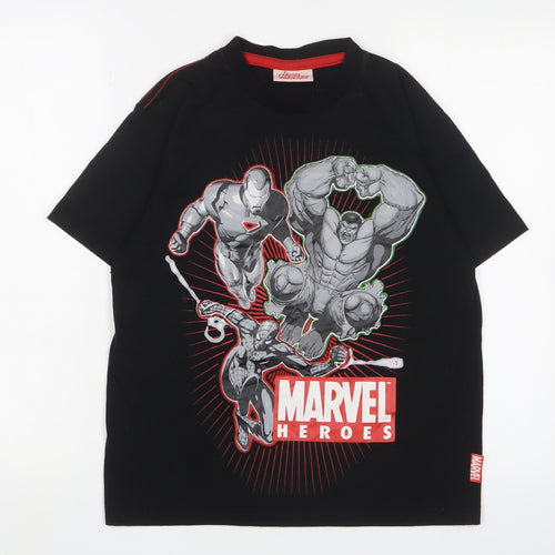 Marvel Boys Black Superhero T-Shirt 11-12 Years