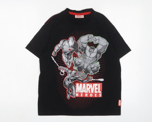 Marvel Boys Black Superhero T-Shirt 11-12 Years