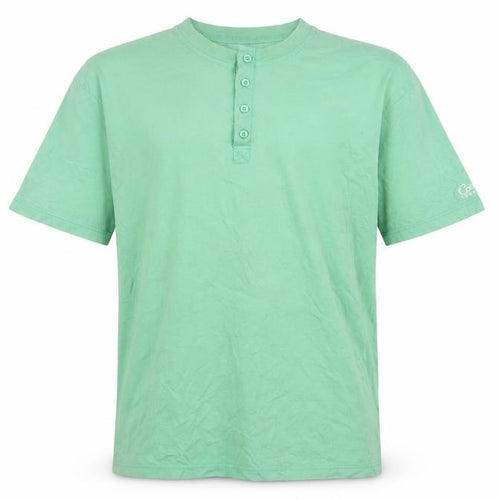 Cotton Traders Men's Green Henley T-Shirt Size L