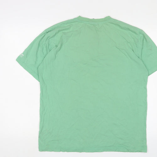 Cotton Traders Men's Green Henley T-Shirt Size L