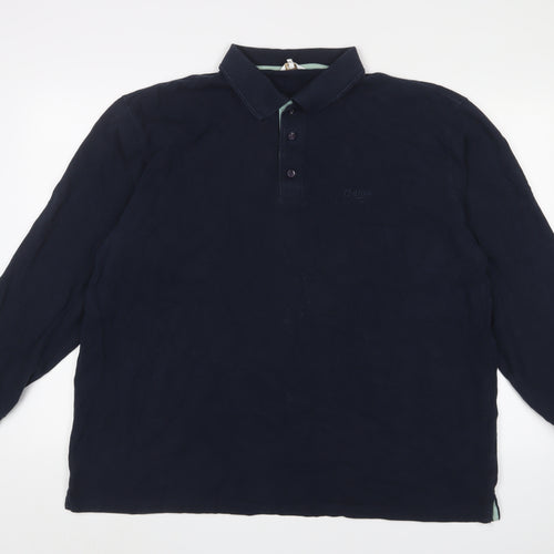 Cotton Traders Men's Blue 2XL Long Sleeve Polo