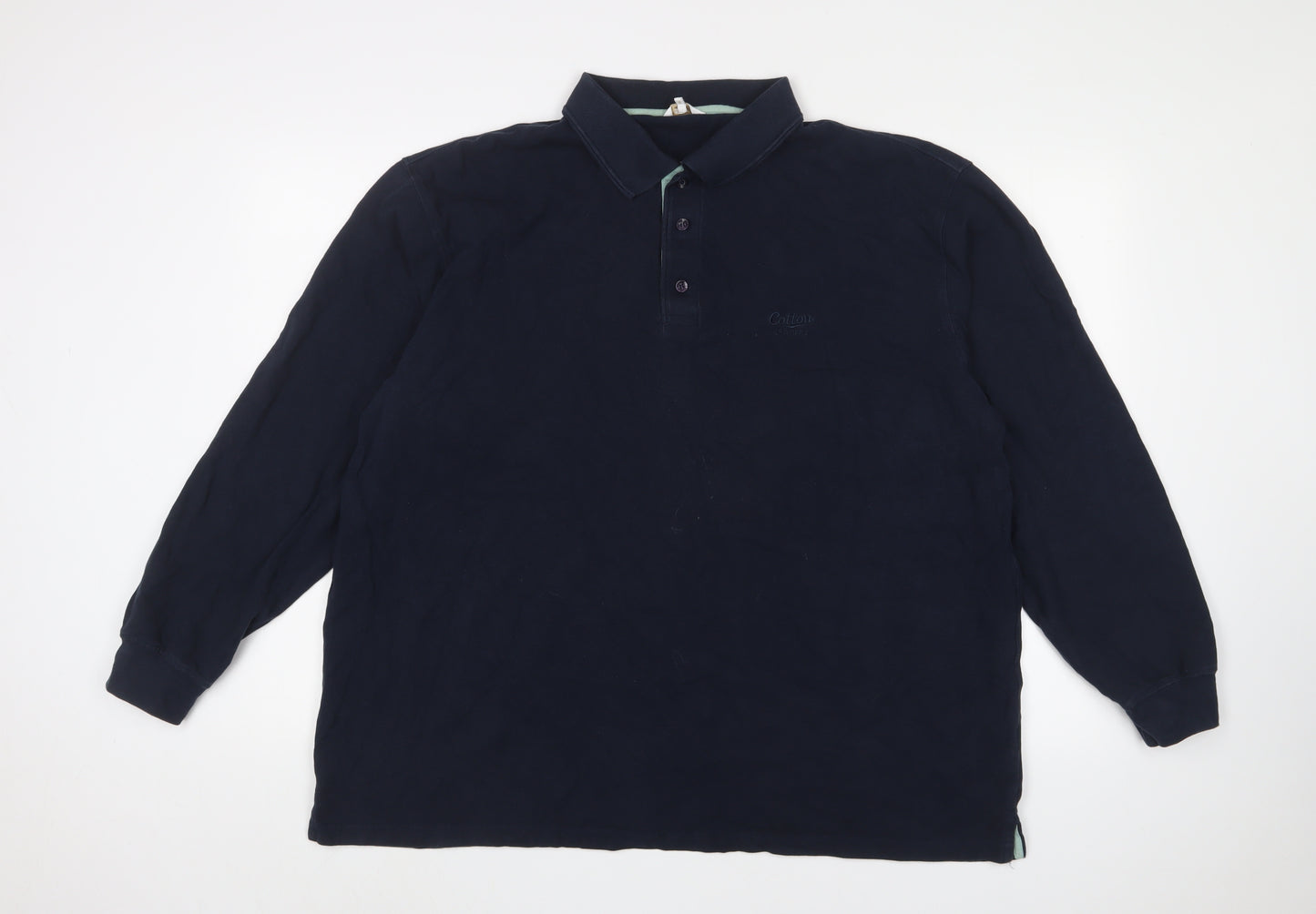 Cotton Traders Men's Blue 2XL Long Sleeve Polo