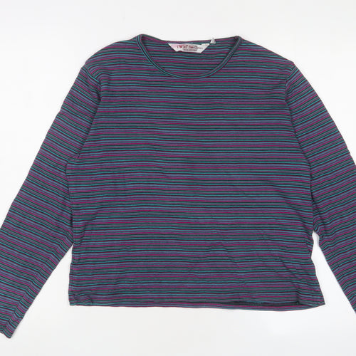 EWM Women's Multicoloured Striped Cotton T-Shirt Size 14