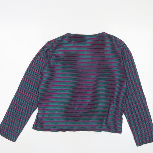 EWM Women's Multicoloured Striped Cotton T-Shirt Size 14