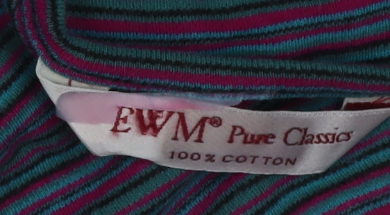 EWM Women's Multicoloured Striped Cotton T-Shirt Size 14