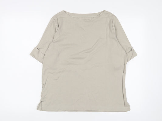 Hasting & Smith Beige Boat Neck Women's T-Shirt L