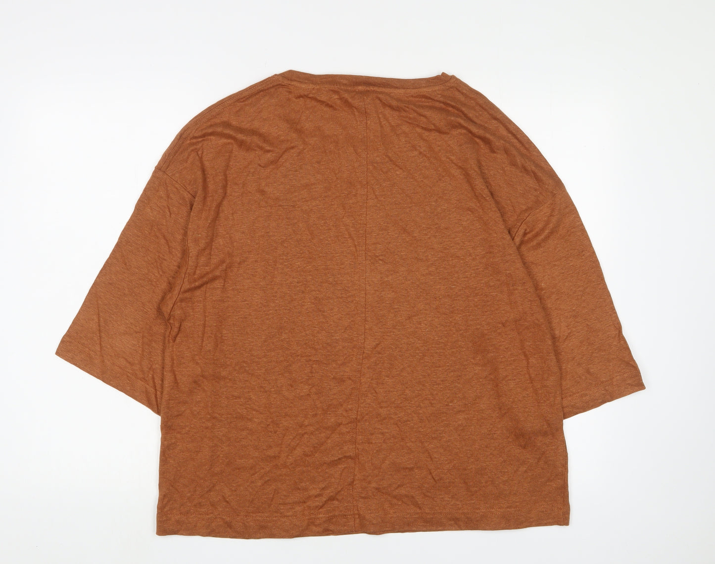 Poetry Women's Brown Linen Round Neck Jumper Size 14