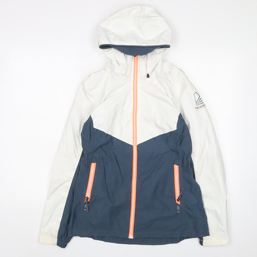 Tribord Women's White Blue Windbreaker Jacket, Size S