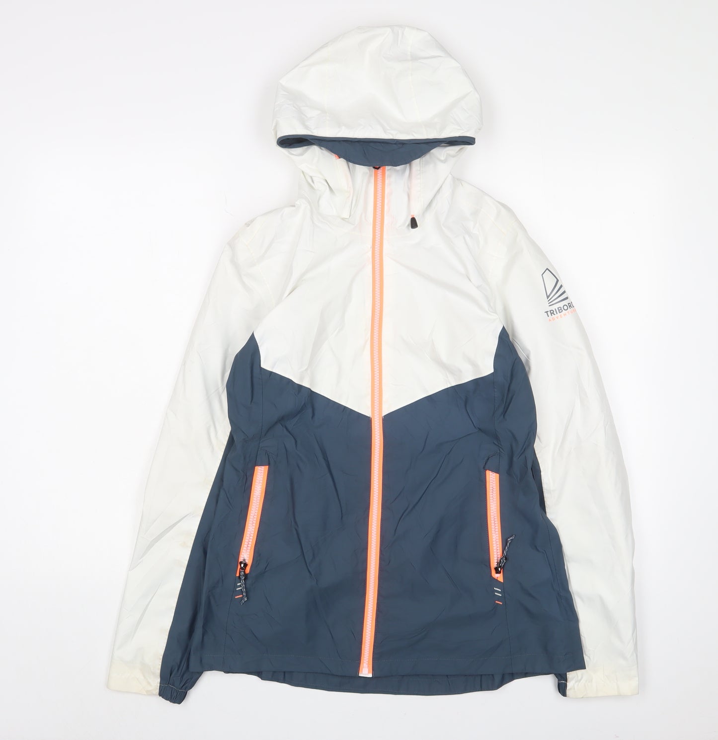 Tribord Women's White Blue Windbreaker Jacket, Size S