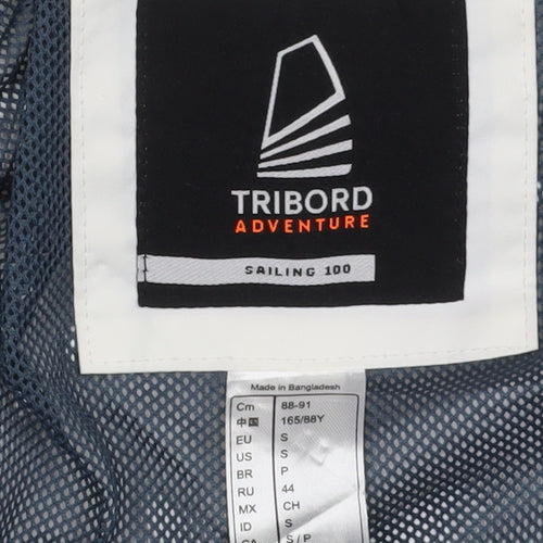 Tribord Women's White Blue Windbreaker Jacket, Size S