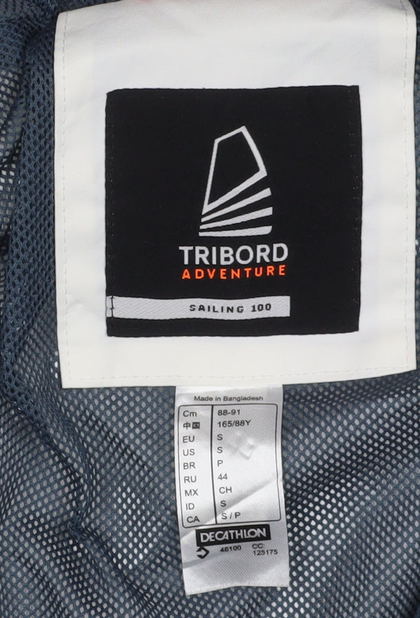 Tribord Women's White Blue Windbreaker Jacket, Size S