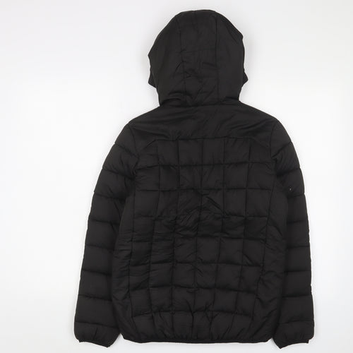 Surfanic Girls Black Puffer Jacket, Size 14, Hooded