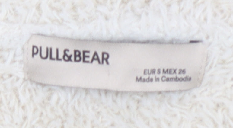 Pull & Bear Women's Beige V-Neck Cardigan Size S