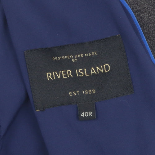 River Island Men's Grey Slim Fit Blazer Size 40R