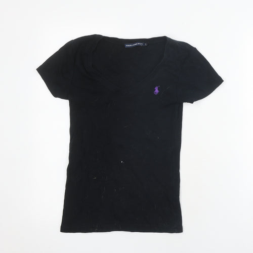 Ralph Lauren Sport Women's Black Slim V-Neck T-Shirt S