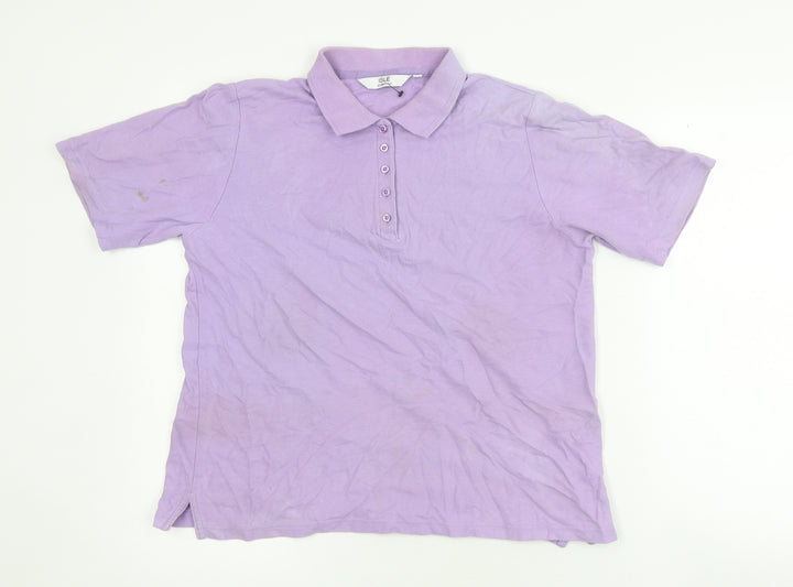 Isle Essentials Women's Purple Polo Shirt Size 14