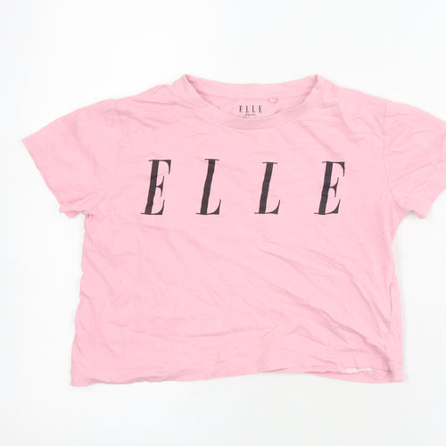 ELLE Girls Pink Graphic T-Shirt, 10-11 Years, 100% Cotton