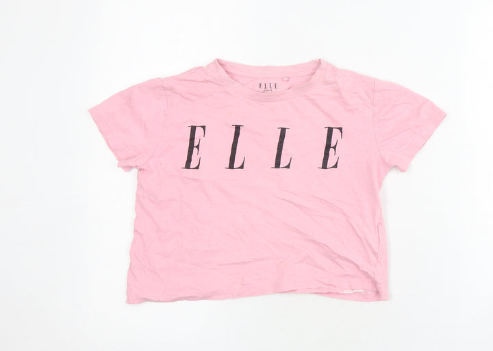 ELLE Girls Pink Graphic T-Shirt, 10-11 Years, 100% Cotton