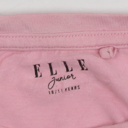ELLE Girls Pink Graphic T-Shirt, 10-11 Years, 100% Cotton