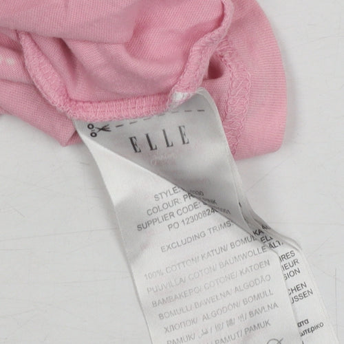 ELLE Girls Pink Graphic T-Shirt, 10-11 Years, 100% Cotton