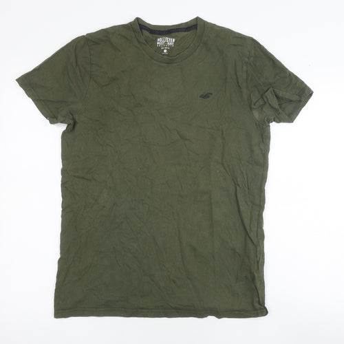 Hollister Men's Green Crew Neck Cotton T-Shirt M