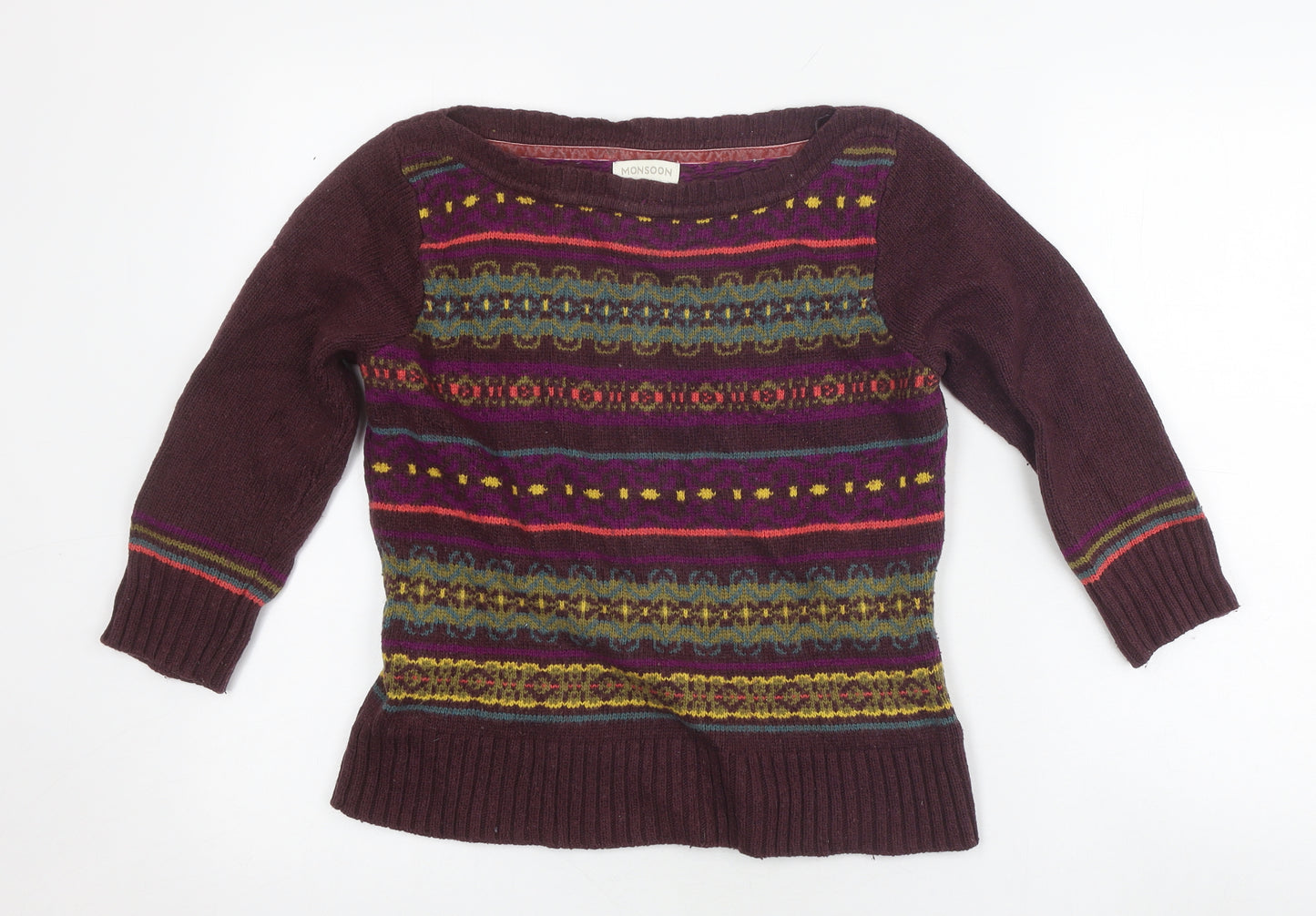 Monsoon Women's Multicoloured Size 12 Fair Isle Jumper
