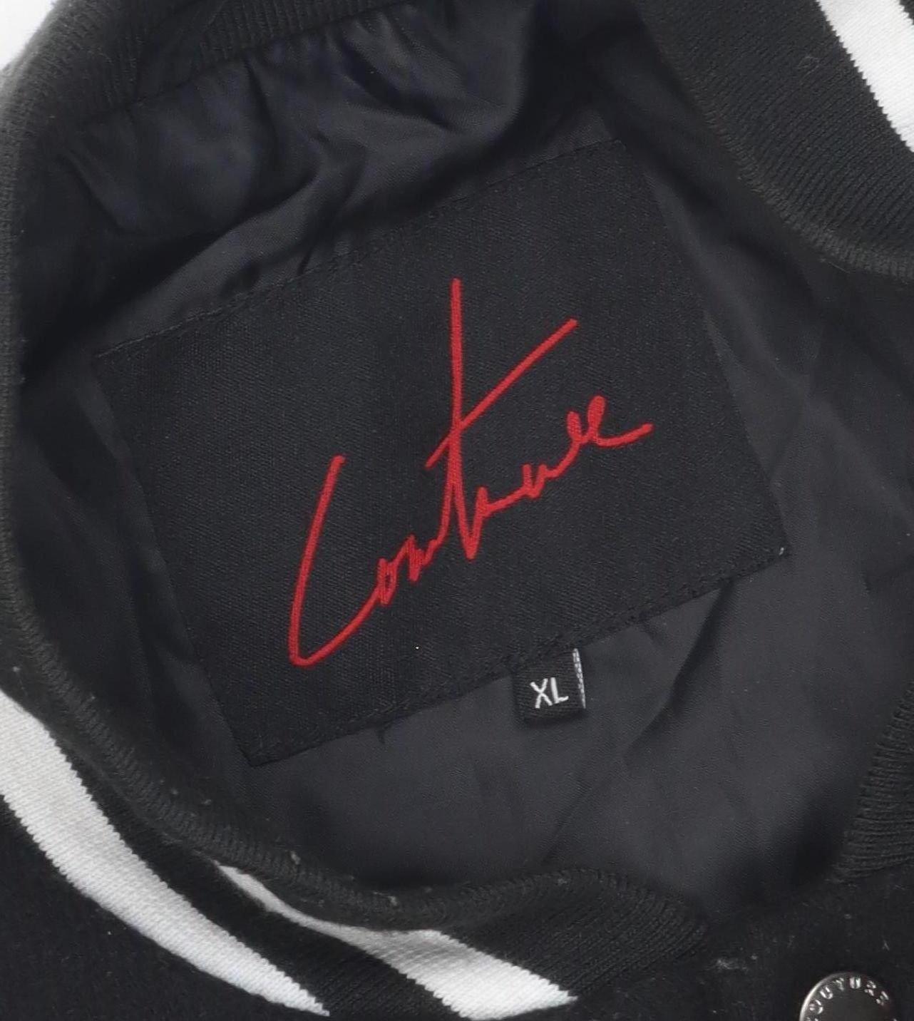The Couture Club Unisex Black Varsity Jacket XL