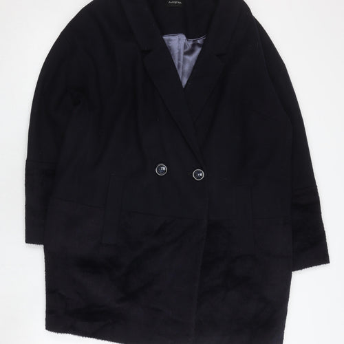 Marks and Spencer Women's Black Wool Blend Long Coat Size 18