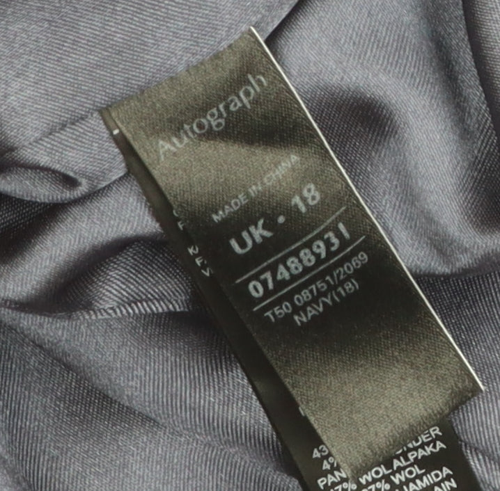 Marks and Spencer Women's Black Wool Blend Long Coat Size 18