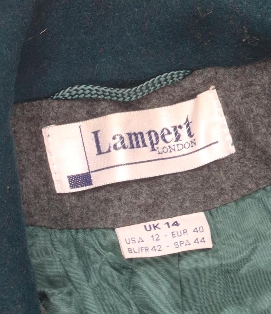 Lampert Women's Green Wool Overcoat Size 14