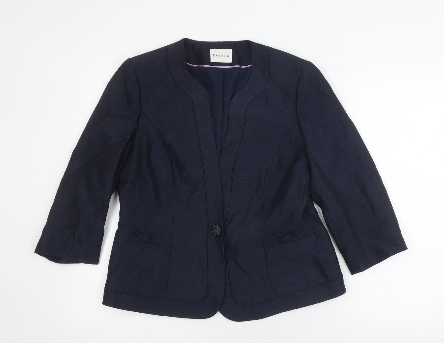 Eastex Women's Blue Blazer Size 10, 3/4 Sleeve Business Jacket