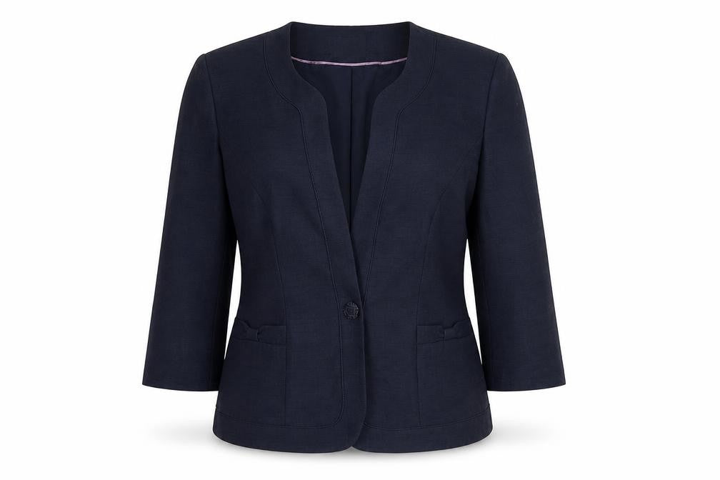 Eastex Women's Blue Blazer Size 10, 3/4 Sleeve Business Jacket