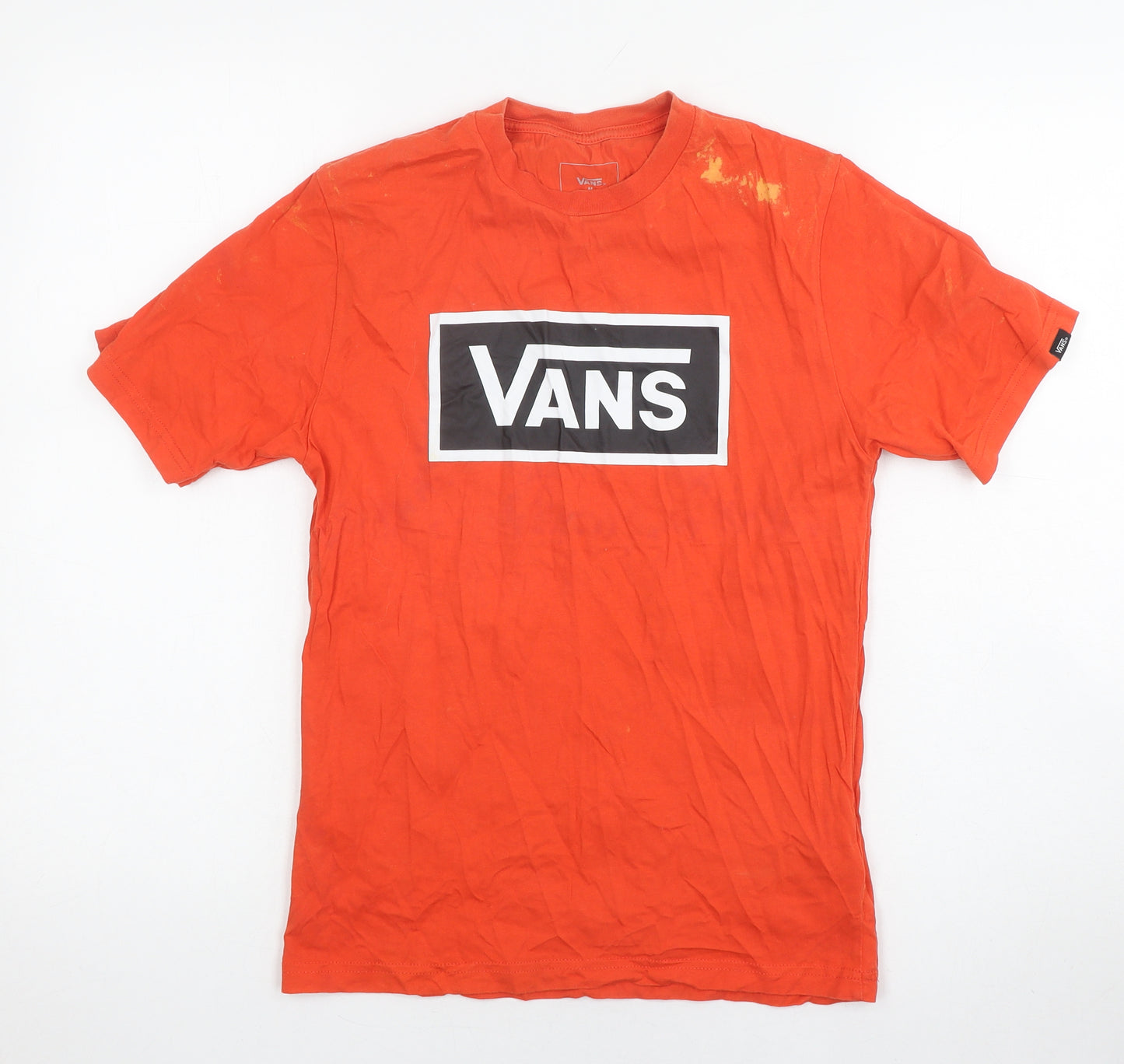 Vans Unisex Orange T-Shirt M Casual Cotton Logo