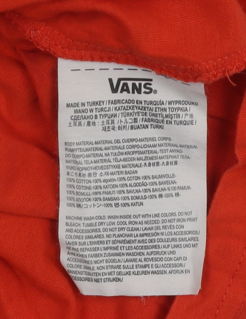 Vans Unisex Orange T-Shirt M Casual Cotton Logo