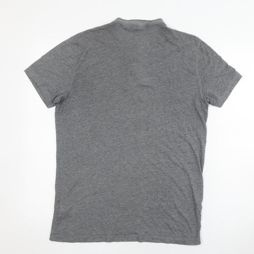 Abercrombie & Fitch Men's Grey Henley T-Shirt M