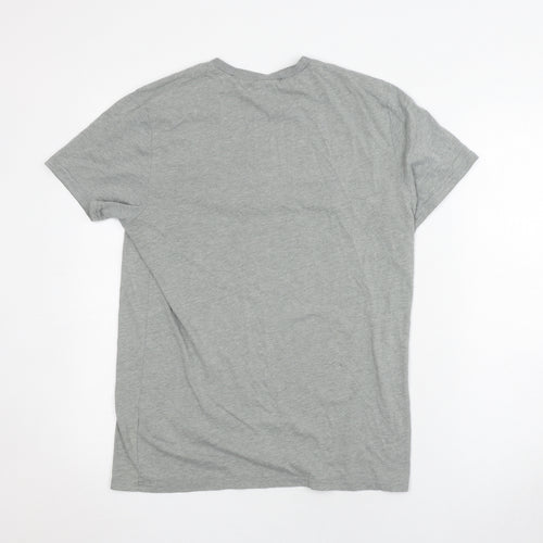 Hollister Unisex Grey T-Shirt M Crew Neck Casual