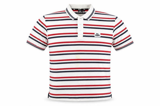 Front view of Lonsdale Men's Multicoloured Striped Polo Shirt L