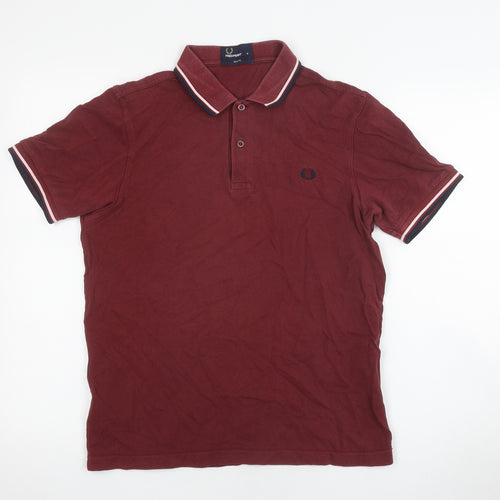 Fred Perry Men's Red Slim Fit Polo M