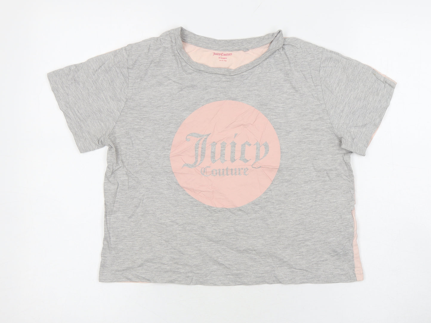 Juicy Couture Girls Grey Graphic T-Shirt, 14-15 Years, Casual Fashion