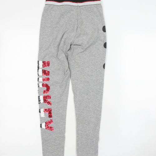 Disney Girls Grey Leggings 11-12 Years Mickey Mouse Design
