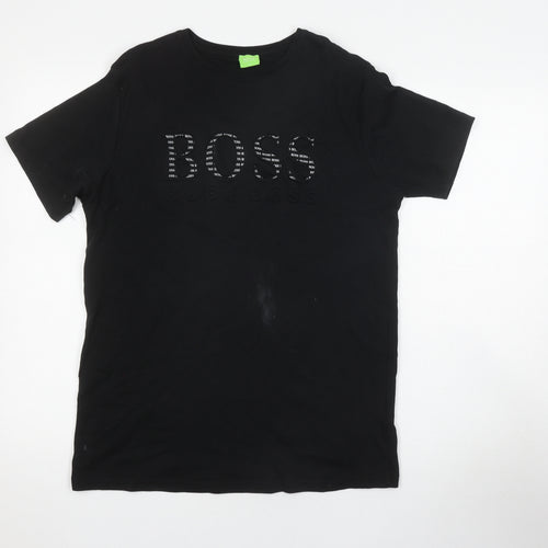 Hugo Boss Men's Black XL Logo T-Shirt, Short Sleeve