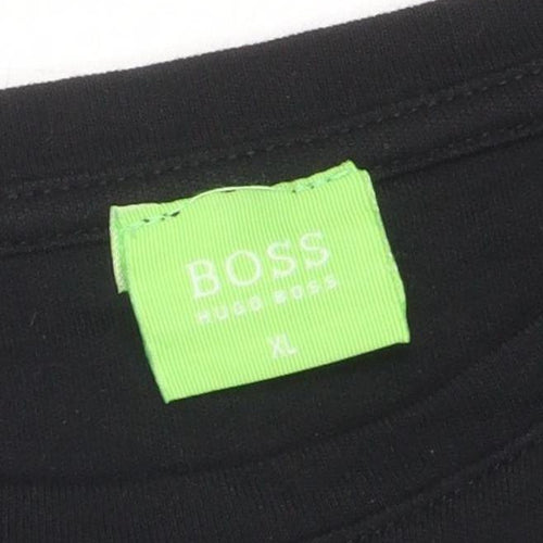 Hugo Boss Men's Black XL Logo T-Shirt, Short Sleeve