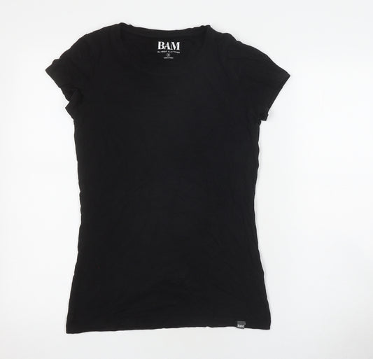 BAM Women's Black Slim Fit Bamboo T-Shirt