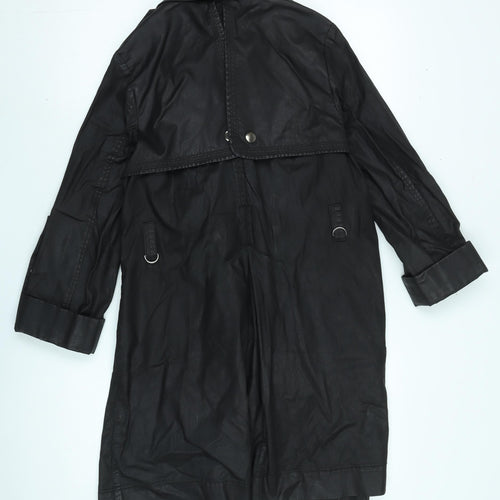 Topshop Women's Black Rain Coat, Size 10