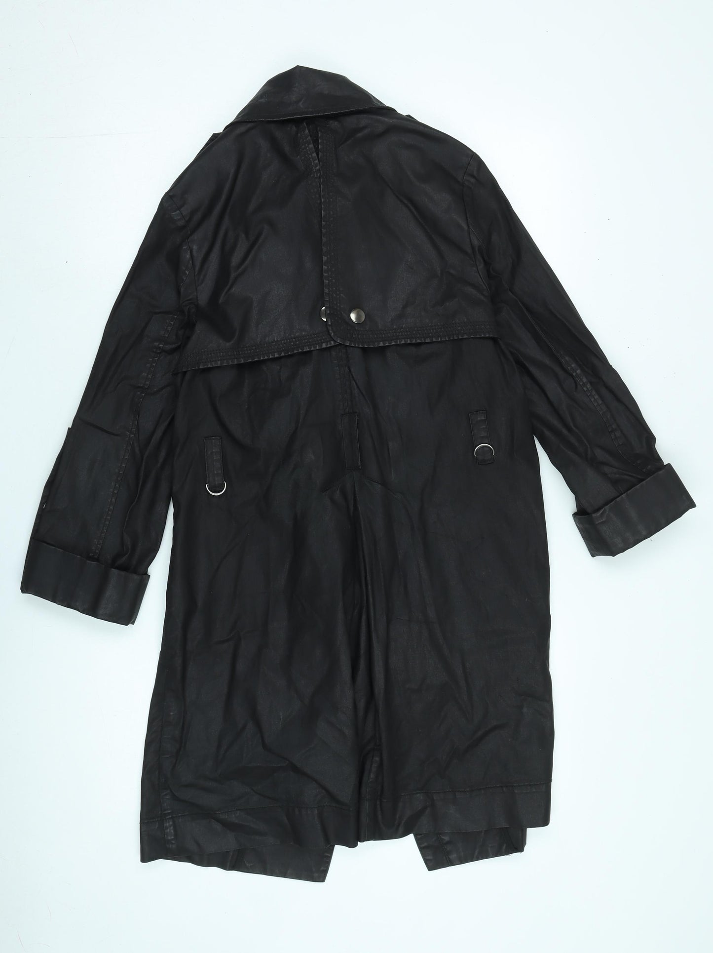 Topshop Women's Black Rain Coat, Size 10